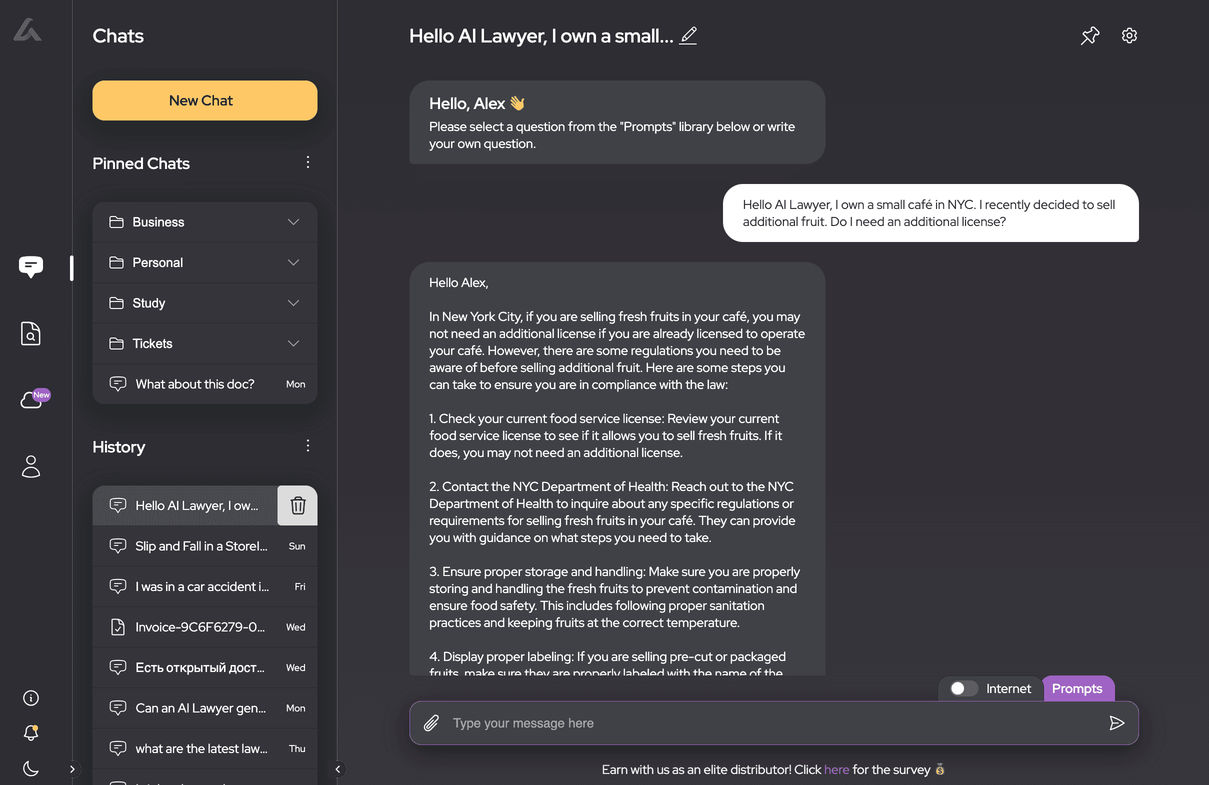 example of working with ai lawyer part1