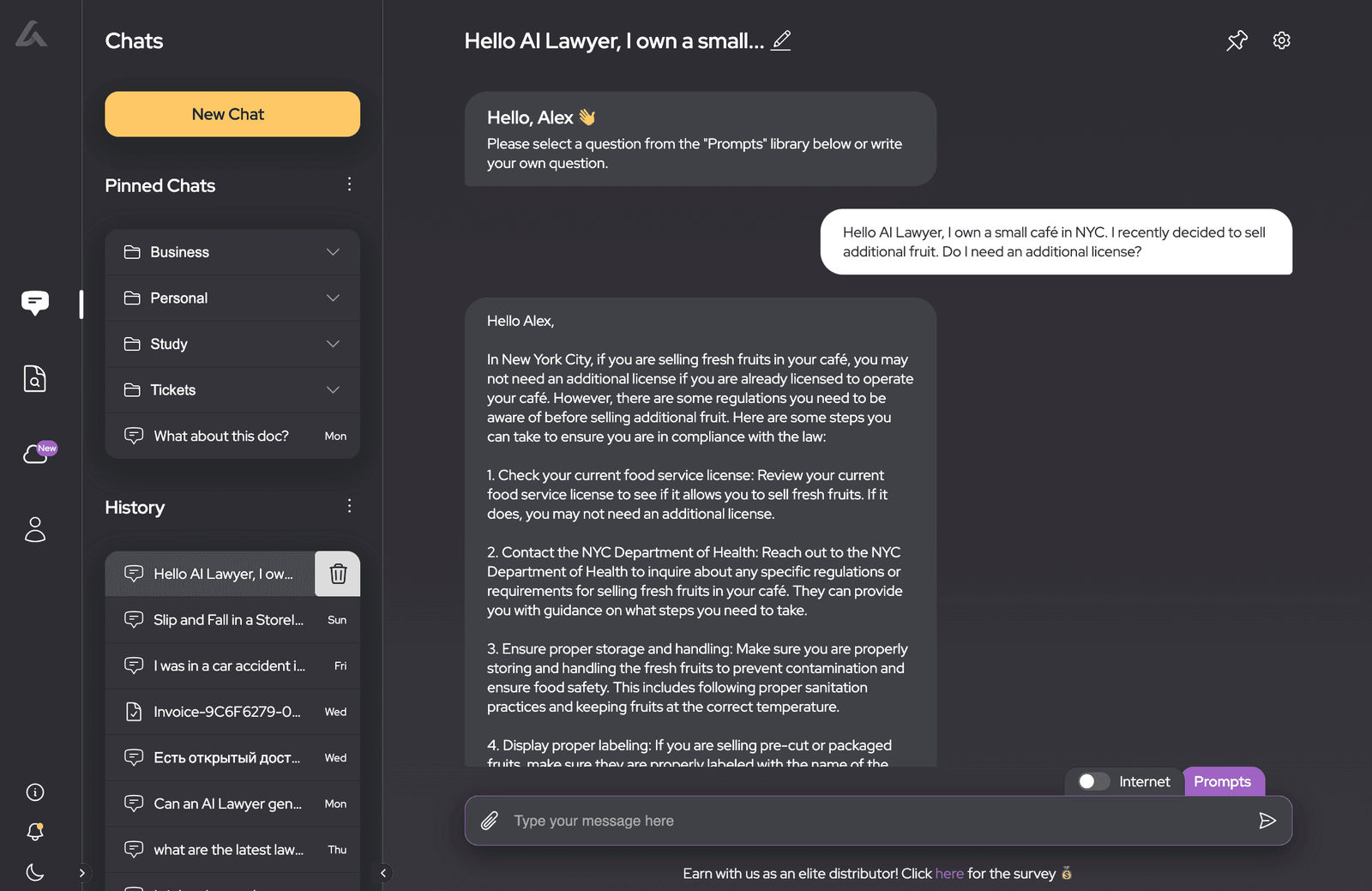 example of working with ai lawyer part1