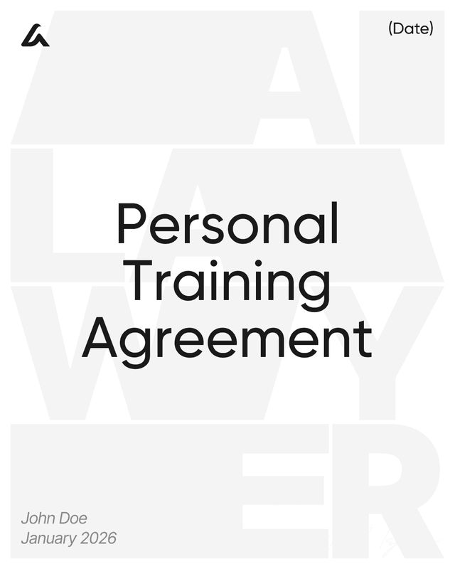 Personal Training Agreement Template