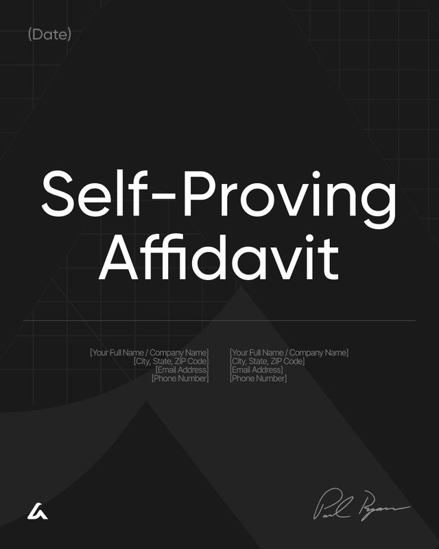 Self-Proving Affidavit Template