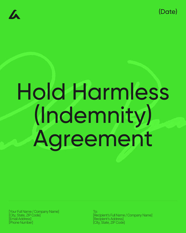 Hold Harmless Agreement: Risk Allocation and Liability Terms