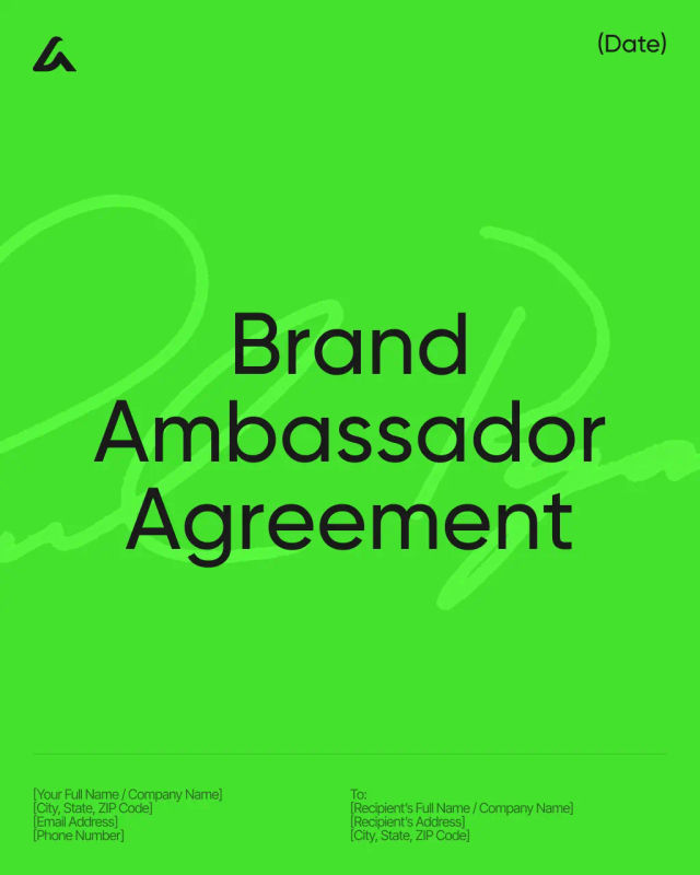 Brand Ambassador Agreement Template