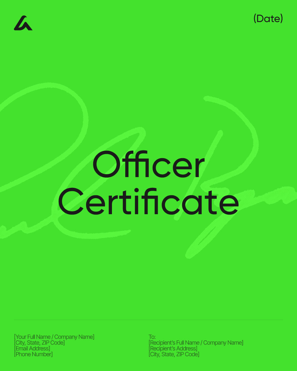 Officer Certificate 