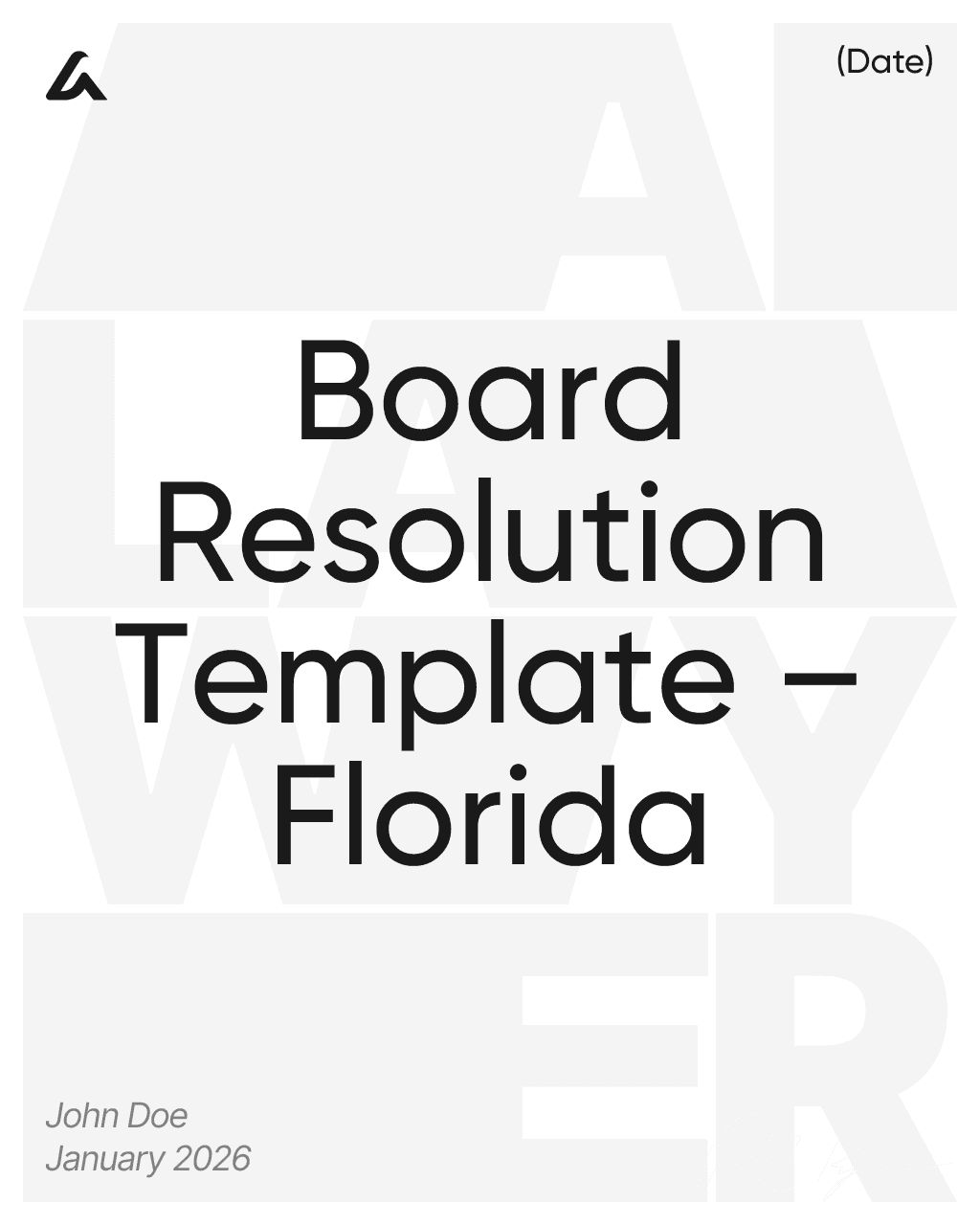 Board Resolution Template – Florida