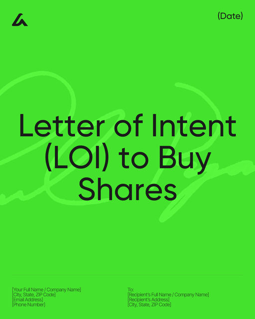 Letter of Intent (LOI) to Buy Shares
