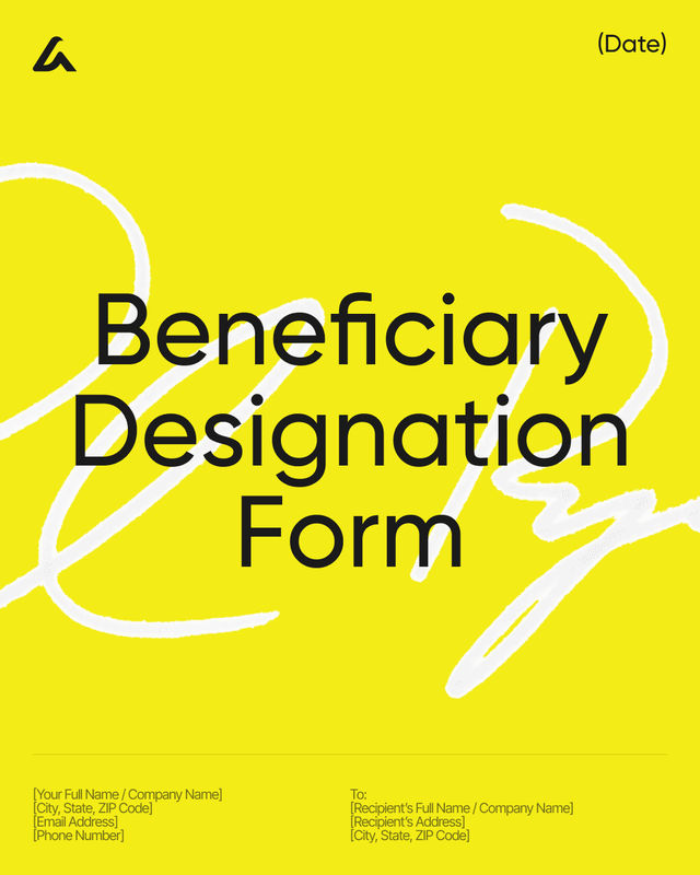 Beneficiary Designation Form Template: Primary and Backup