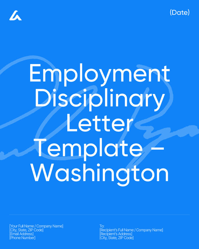 Employment Disciplinary Letter Template – Washington