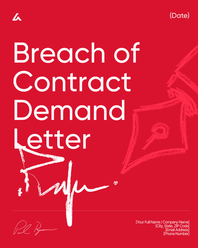 Breach of Contract Demand Letter Template: Cure & Remedies