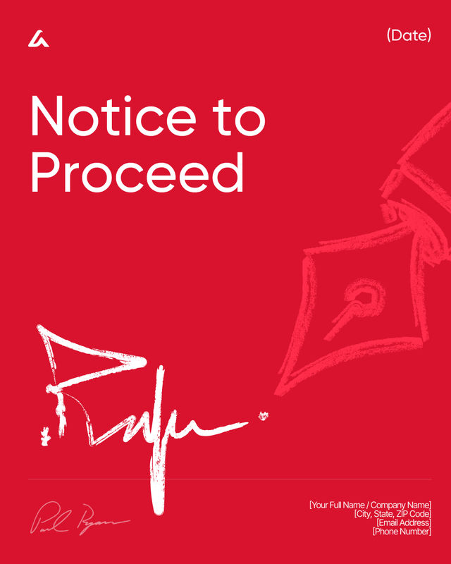 Notice to Proceed Template: Project Start and Work Authorization