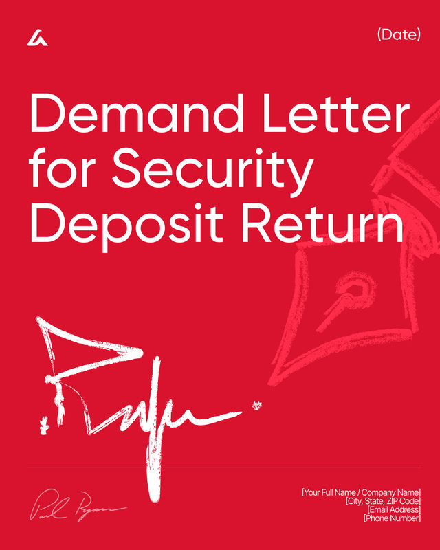 Demand Letter for Security Deposit Return Template: Notice