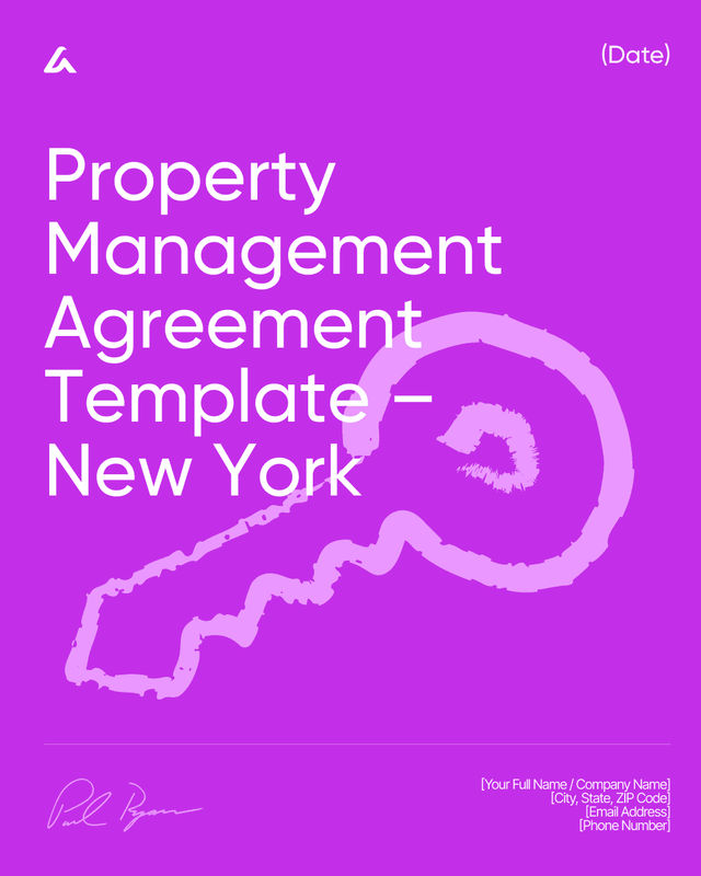 Property Management Agreement: Duties, Fees Template – New York