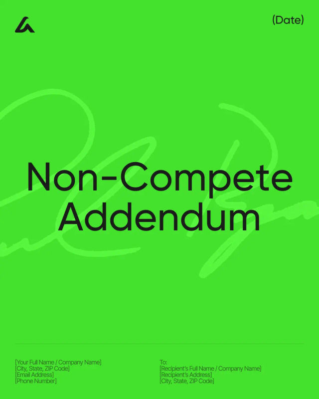 Non-Compete Addendum (APA) Template