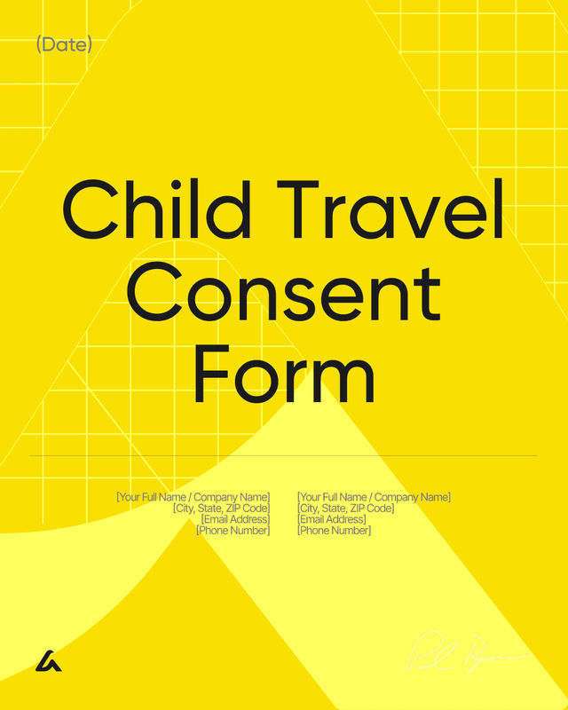 Child Travel Consent Form Template: Dates and Contact Info