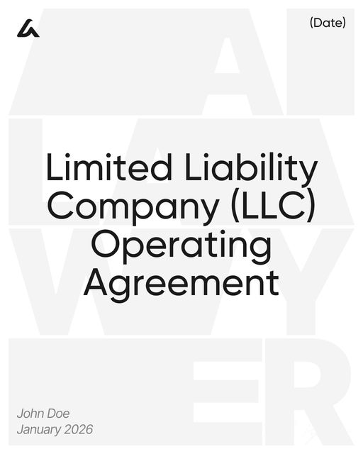 Limited Liability Company (LLC) Operating Agreement