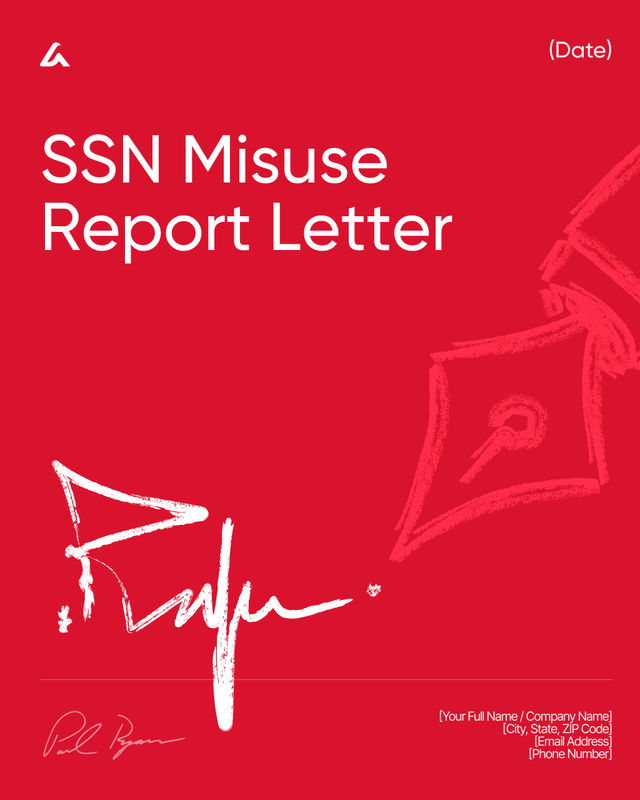 SSN Misuse Report Letter Template: Fraud and Correction