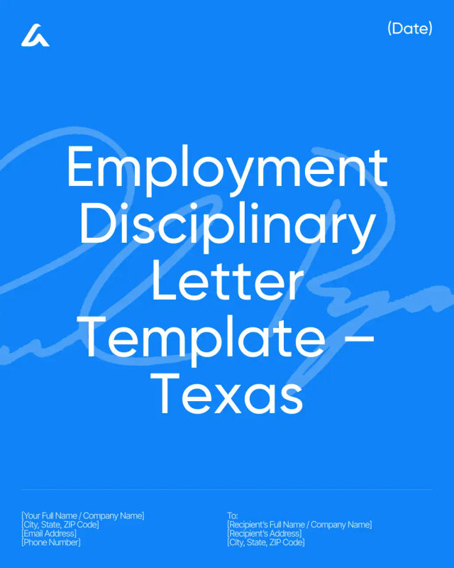 Employment Disciplinary Letter Template – Texas