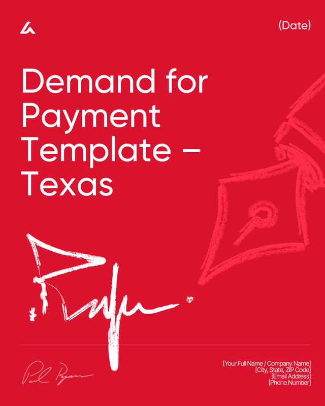 Demand for Payment Letter: Due Amounts Template – Texas