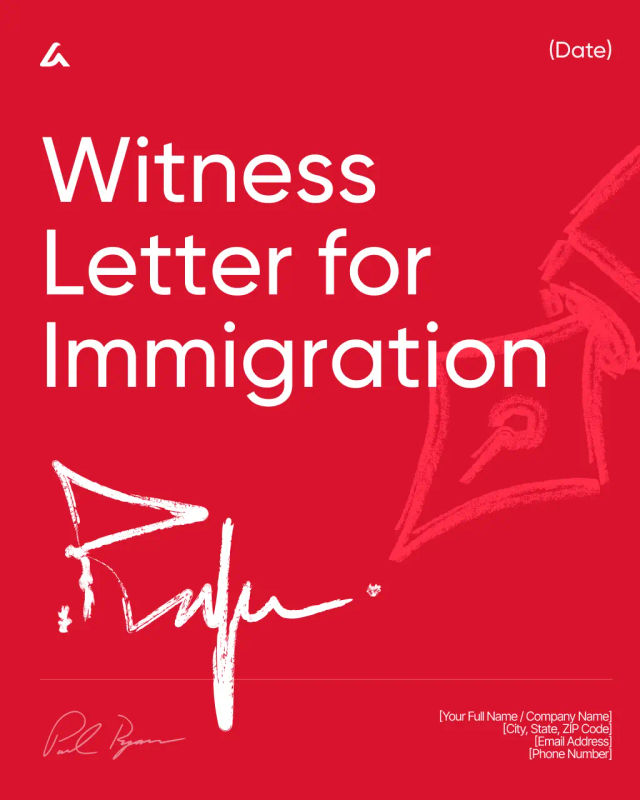 Witness Letter for Immigration Template