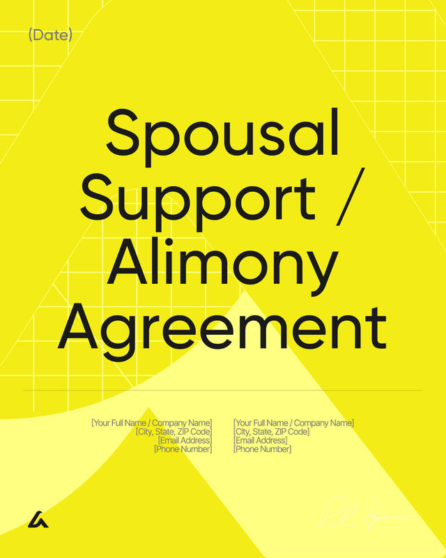 Spousal Support / Alimony Agreement Template