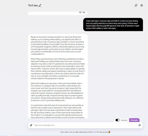 Chat of AI Lawyer in real time