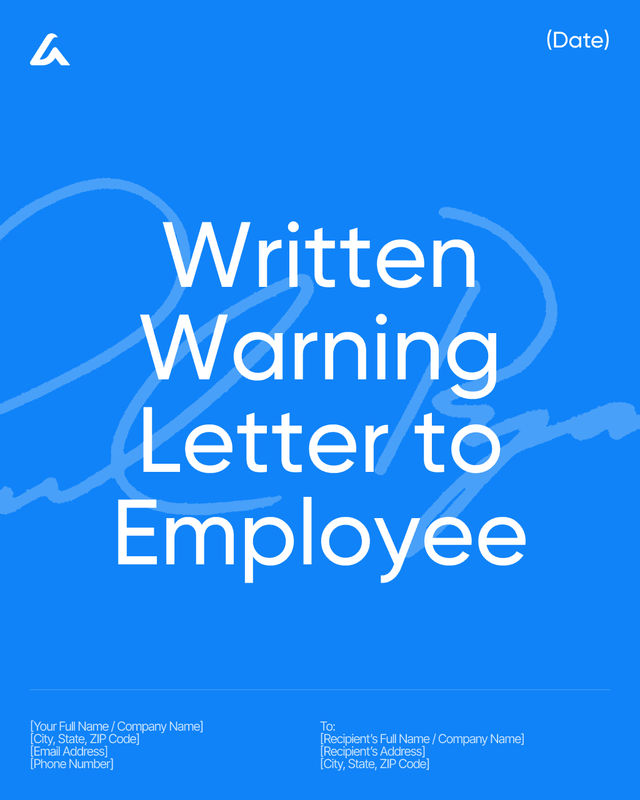 Written Warning Letter to Employee Template