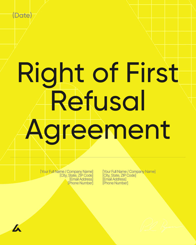 Right of First Refusal Agreement Template