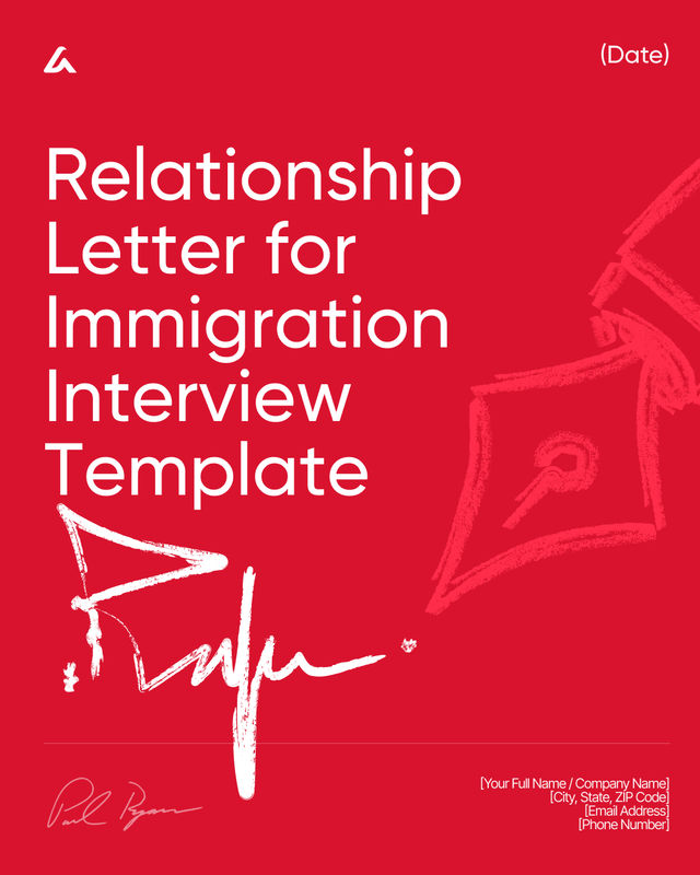 Proof of Relationship Letter for Immigration: Template