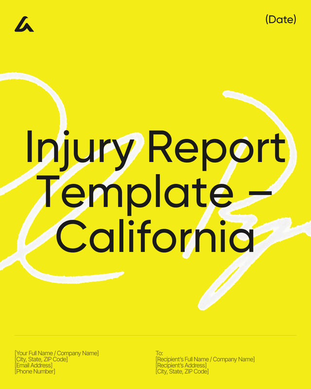 Injury Report Template: Incident Details & Liability California