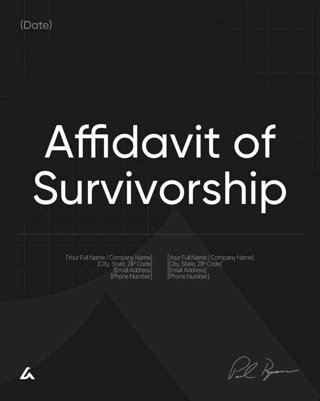 Affidavit of Survivorship Template
