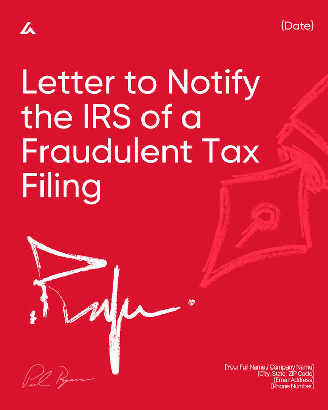 Letter to Notify IRS of Fraudulent Tax Filing Template: SSN Issue
