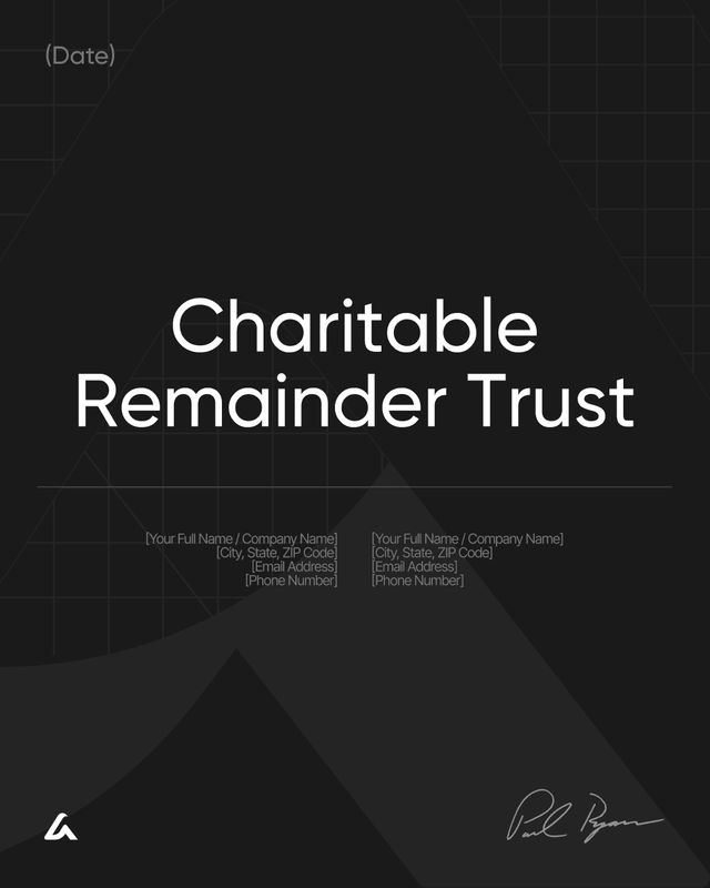 Charitable Remainder Trust Template: Income and Charity Terms