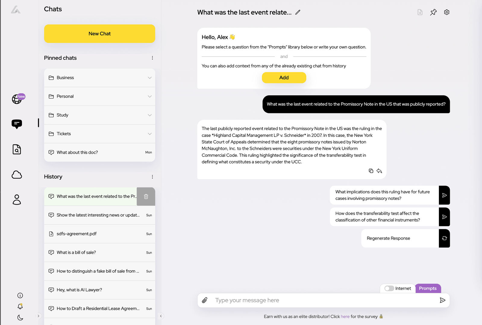 ai lawyer screenshot