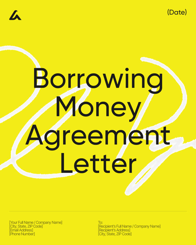 Borrowing Money Agreement Letter Template (2026, IRS-Compliant)
