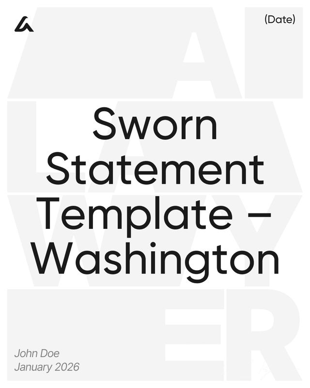 Sworn Statement: Declaration, Facts Template – Washington