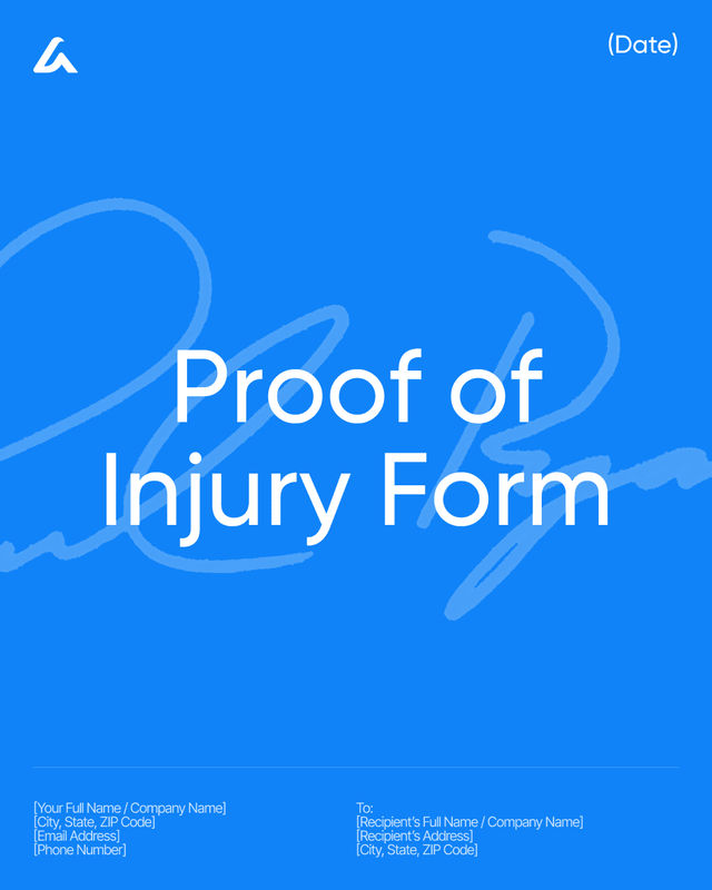 Proof of Injury Form Template: Medical Records, Bills & Notes