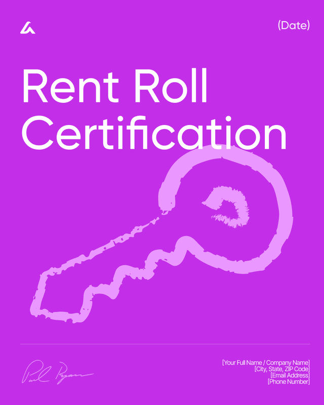 Rent Roll Certification Template: Tenant and Income Terms