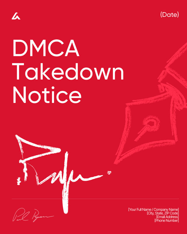 DMCA Takedown Notice Template