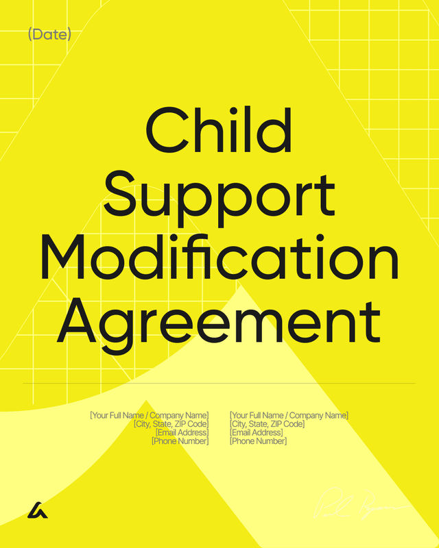 Child Support Modification Agreement Template
