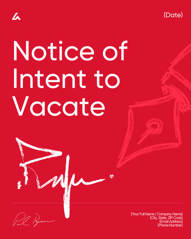 Notice of Intent to Vacate Template