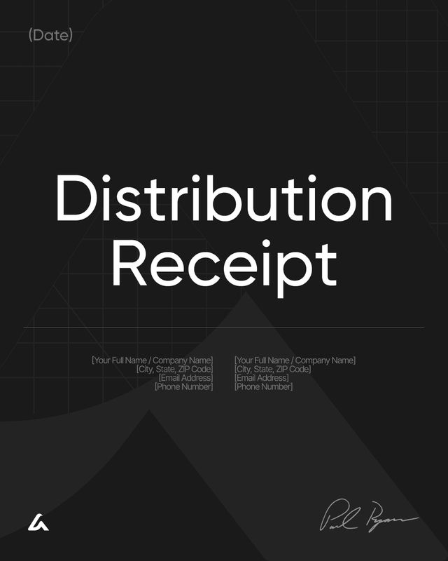 Distribution Receipt Template: Asset and Payment Record