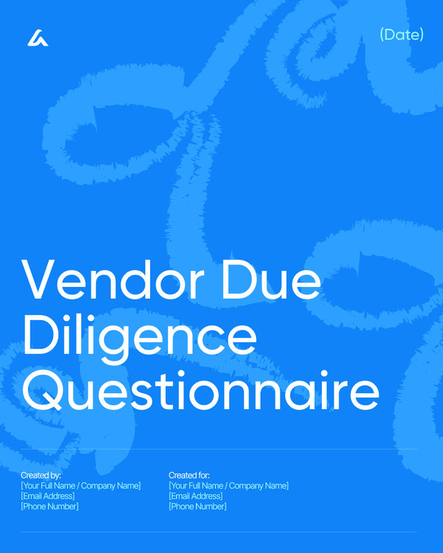 Vendor Due Diligence Questionnaire: Risk, Compliance & Review