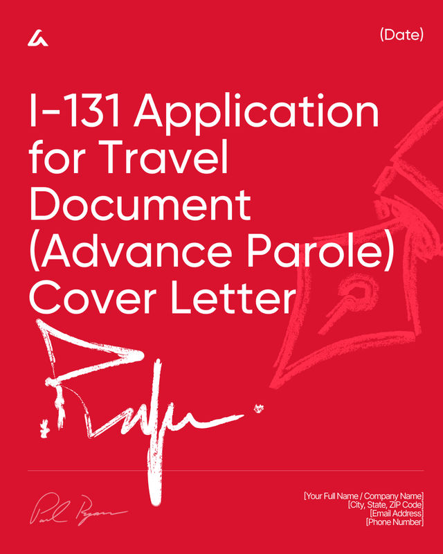 I-131 Advance Parole Travel Document Cover Letter Template