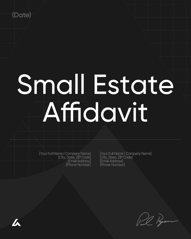 Small Estate Affidavit Template
