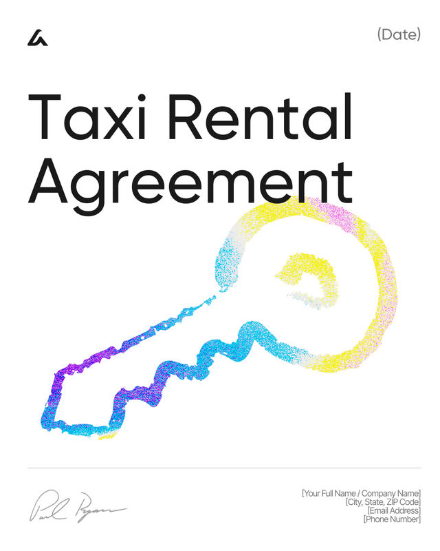Taxi Rental Agreement Template: Rates, Insurance & Use Terms