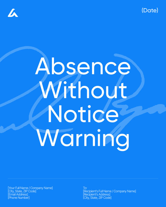 Absence Without Notice Warning Letter