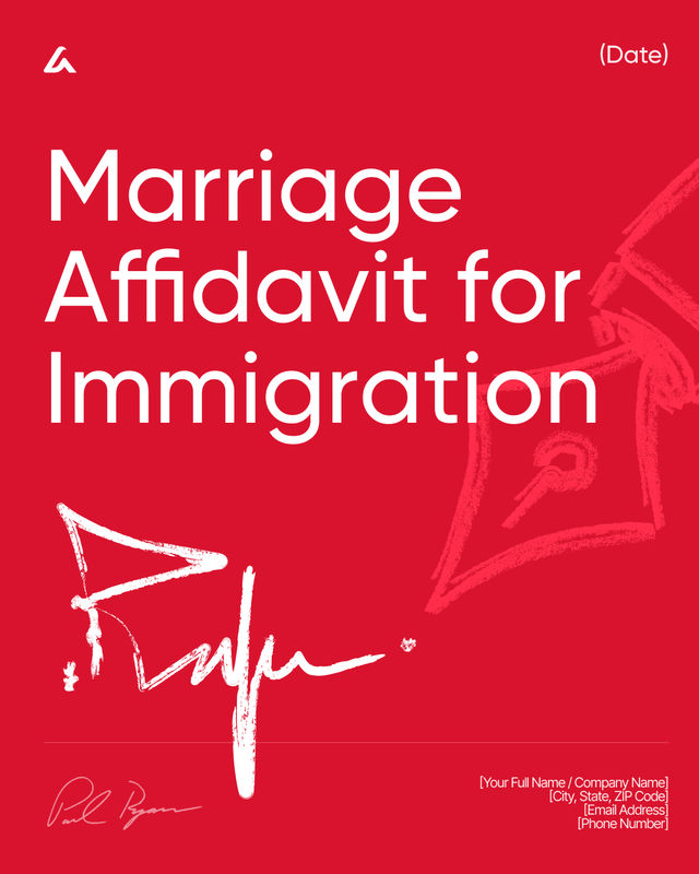 Marriage Affidavit for Immigration Template
