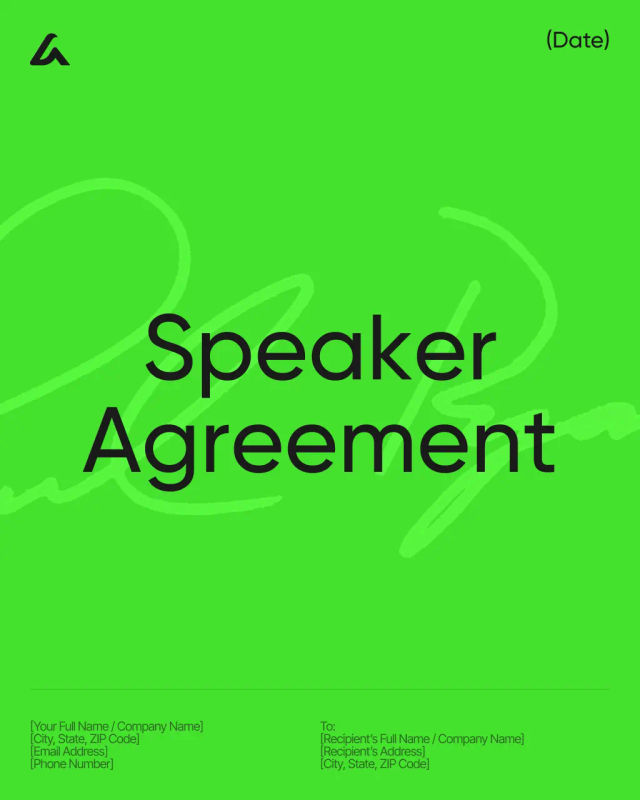 Speaker Agreement Template