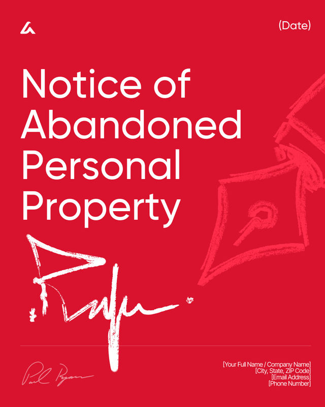 Notice of Abandoned Personal Property Template: Tenant Items