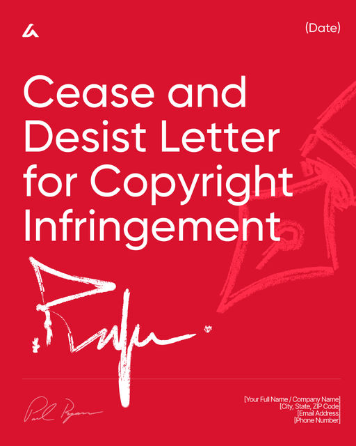 Cease and Desist Letter for Copyright Infringement