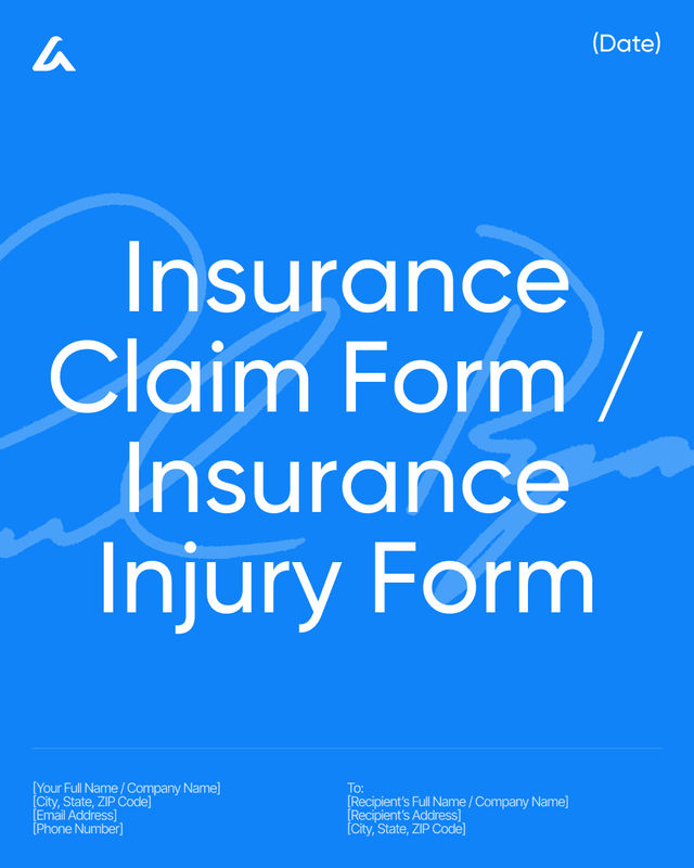 Insurance Claim Form Template: Injury Report & Coverage